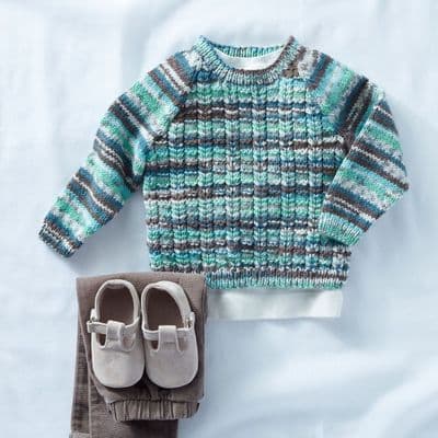 Sirdar Snuggly Baby Crofter DK 5292 Round Neck Sweater Knitting Pattern