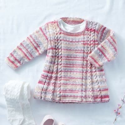 Sirdar Snuggly Baby Crofter DK 5295 Tunic Dress Knitting Pattern