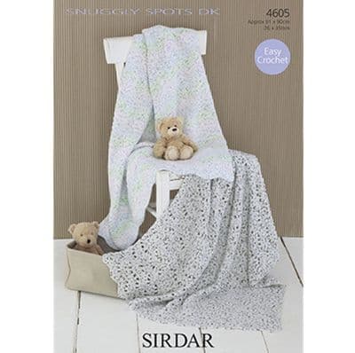 Sirdar Snuggly DK 4605 Ripple Blankets Baby Crochet Pattern REDUCED