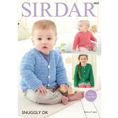 Sirdar Snuggly DK 4860 Cardigans Baby Crochet Pattern