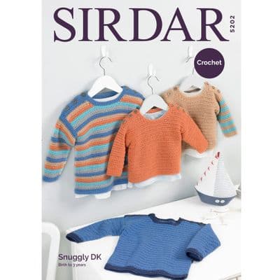 Sirdar Snuggly DK 5202 Sweaters Baby Crochet Pattern