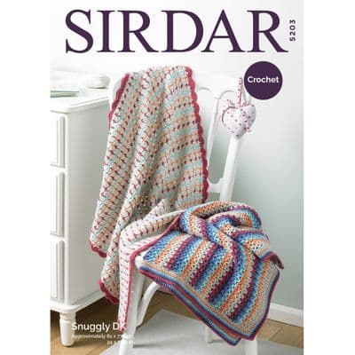 Sirdar Snuggly DK 5203 Blankets Baby Crochet Pattern
