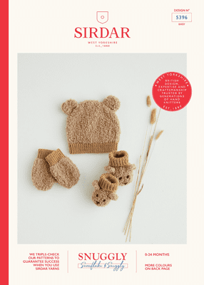Sirdar Snuggly Snowflake Chunky Baby Bear Hat Bootees Mittens Knitting Pattern 5396