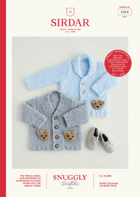 Sirdar Snuggly Snowflake Chunky Bear Cardigan Knitting Pattern 5404