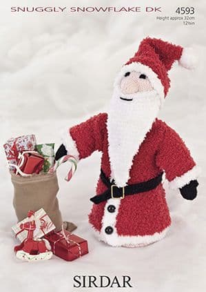 Sirdar Snuggly Snowflake Father Christmas Toy Knitting Pattern 4593