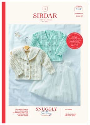 Sirdar Snuggly Soothing DK 5316 Crochet Pattern Cardigans