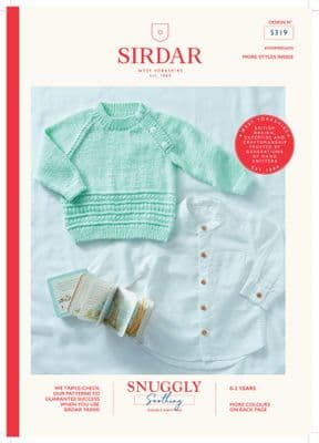 Sirdar Snuggly Soothing DK 5319 Knitting Pattern Sweater