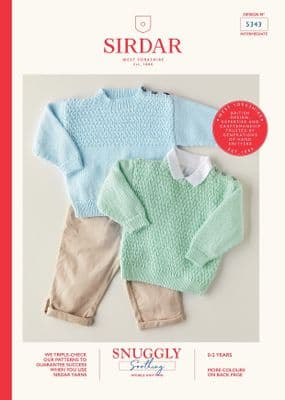 Sirdar Snuggly Soothing DK 5343 Knitting Pattern Textured Sweaters