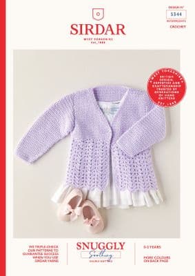 Sirdar Snuggly Soothing DK 5344 Crochet Pattern Cardigan