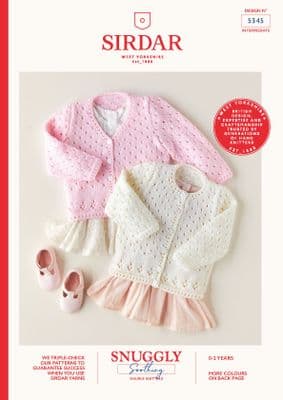 Sirdar Snuggly Soothing DK 5345 Knitting Pattern Cardigans
