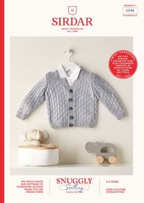 Sirdar Snuggly Soothing DK 5346 Knitting Pattern Textured Cardigan