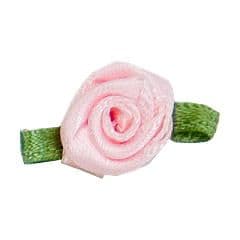 Small Ribbon Roses With Green Leaves 117 Pale Pink
