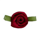 Small Ribbon Roses With Green Leaves 275 Wine