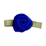 Small Ribbon Roses With Green Leaves 350 ROYAL BLUE