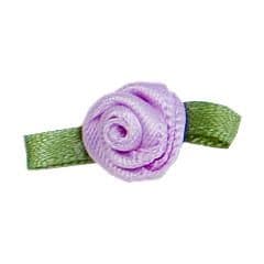 Small Ribbon Roses With Green Leaves 430 LILAC