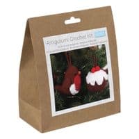 Trimits Amigurumi Crochet Kit – Robin & Christmas Pudding Set