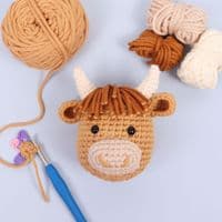 Trimits Beginners Amigurumi Crochet Kit - Highland Cow