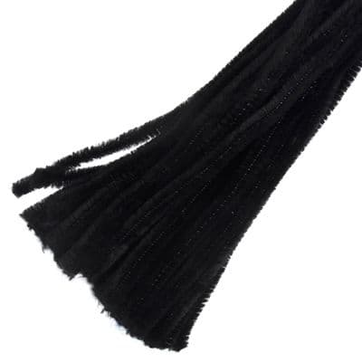 Trimits Chenille Wires / Pipe Cleaners 30cm x 12mm Black (15 Pack)