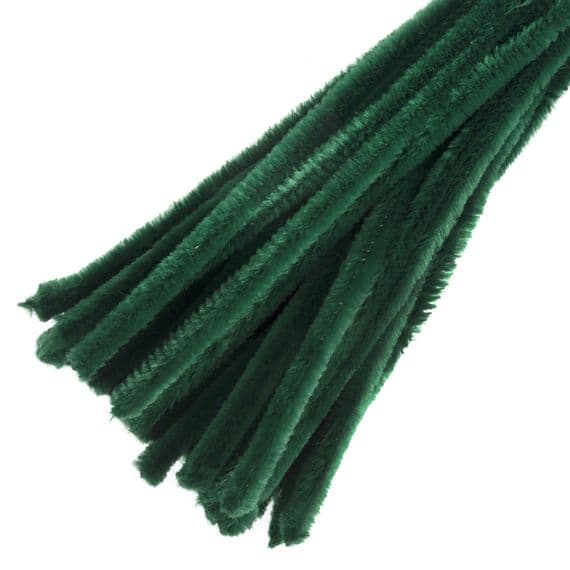 Trimits Chenille Wires / Pipe Cleaners 30cm x 12mm Green (15 Pack)