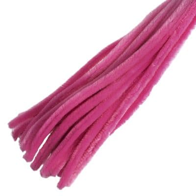 Trimits Chenille Wires / Pipe Cleaners 30cm x 12mm Hot Pink (15 Pack)