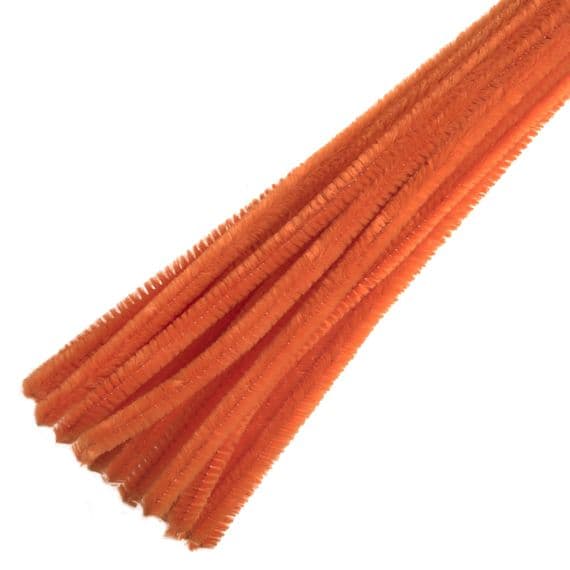 Trimits Chenille Wires / Pipe Cleaners 30cm x 12mm Orange (15 Pack)