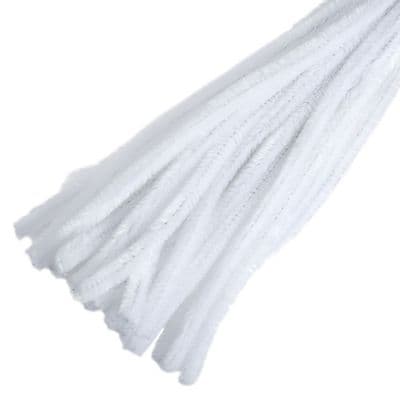 Trimits Chenille Wires / Pipe Cleaners 30cm x 12mm White (15 Pack)