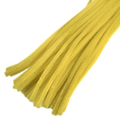 Trimits Chenille Wires / Pipe Cleaners 30cm x 12mm Yellow (15 Pack)