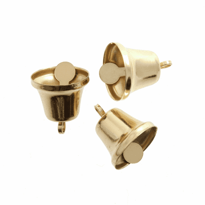 Trimits Liberty Bells – Gold 14mm (Pack of 5, Sew‑On)