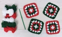 Trimits My First Crochet Kit Granny Squares - Christmas