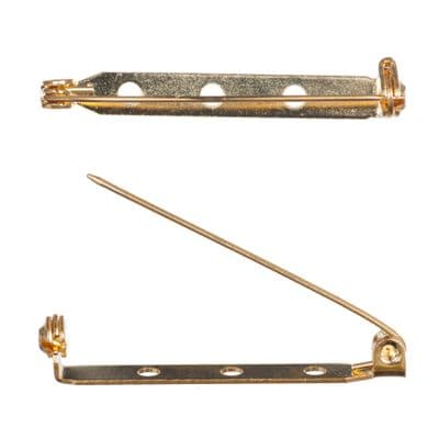Trimits Pin Brooch Bar – Gold 32mm (Pack of 2, Sew‑On)