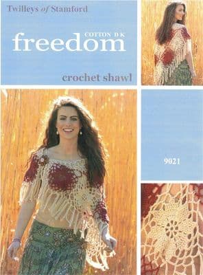 Twilleys Crochet Daisy Shawl Pattern 9021