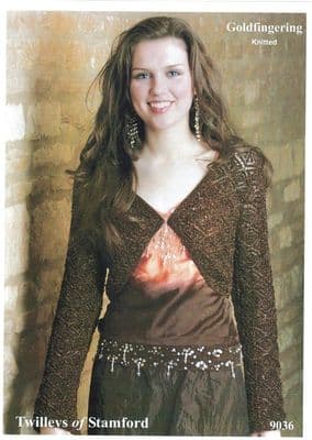 Twilleys Goldfingering Knitted Ladies BOLERO Knitting pattern 9036
