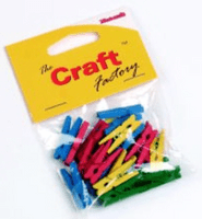 Wooden Clothes Pegs COLOURED