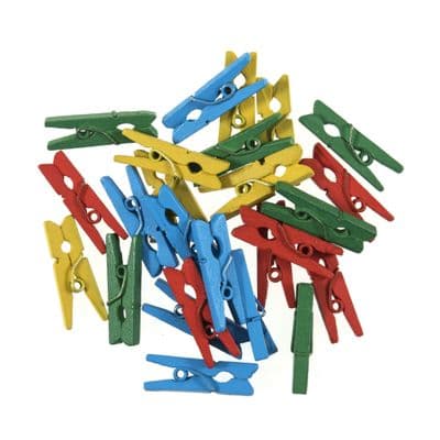 Wooden Clothes Pegs COLOURED