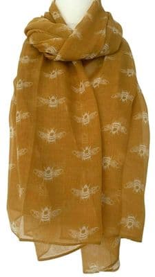 Bee Scarf in Mustard Yellow