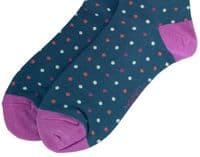 Bee Socks Bumble Bees Pattern with Blue and Purple Polka Dots