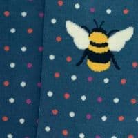 Bee Socks Bumble Bees Pattern with Blue and Purple Polka Dots