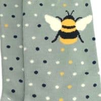 Bee Socks in Blue Grey and Yellow