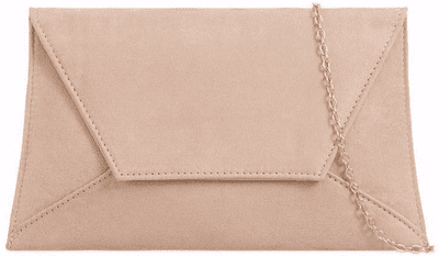 Beige Clutch Bag Nude Faux Suede Evening Bag