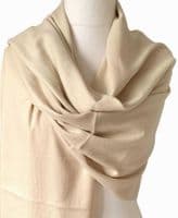 Beige Pashmina Wrap Cashmere Blend Plain Shawl