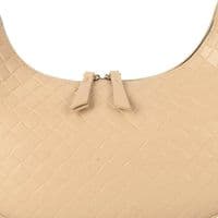 Beige Shoulder Bag Top Handle Faux Leather Handbag in Light Brown