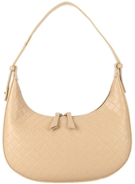 Beige Shoulder Bag Top Handle Faux Leather Handbag in Light Brown