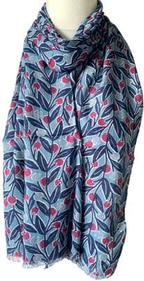 Berry Scarf by Peony Scarves in Blue Navy and Red
