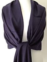 Blue Pashmina Wrap Women's Plain Navy Oversized Scarf