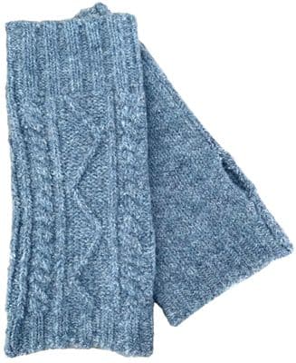 Blue Wrist Warmers Fingerless Gloves