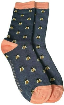 Bumble Bee Socks in Blue and Pink Women’s  Size 4 - 7