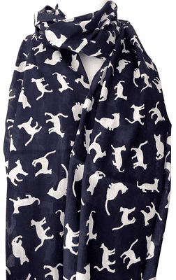 Cat Scarf in Navy Blue