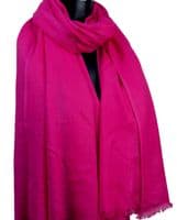 Cerise Pink Pashmina Wrap Lightweight Plain Organic Cotton Scarf
