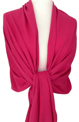 Cerise Pink Pashmina Wrap Women's Fuchsia Coloured Plain Shawl