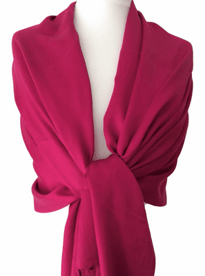 Cerise Pink Plain Pashmina Wrap Shawl